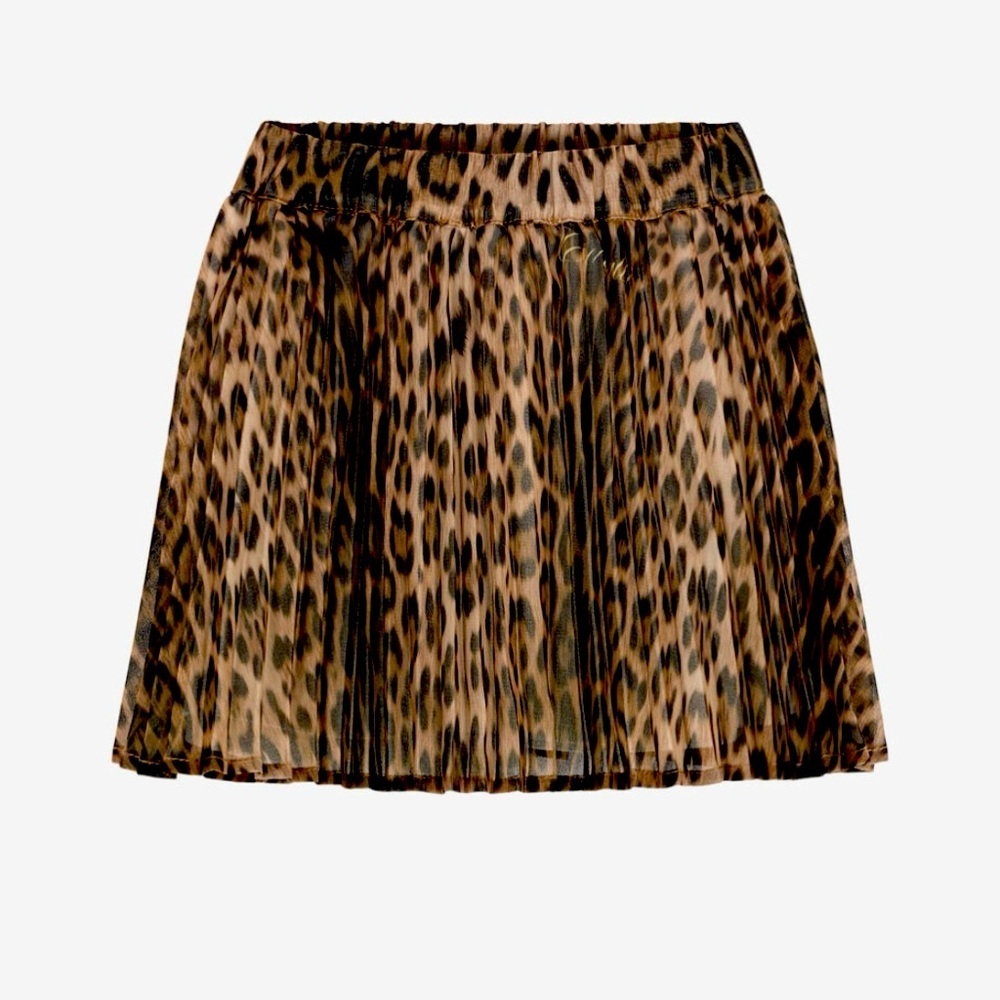 NWT INC INTERNATIONAL CONCEPTS Pleated  
Printed Leopard Skirt, brown and black